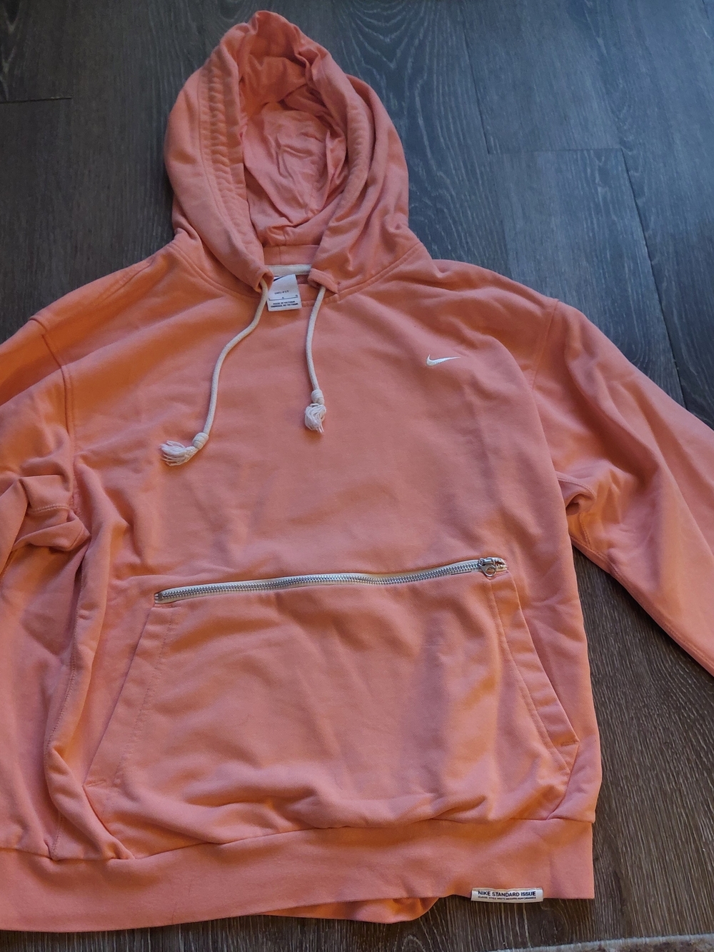 Nike Coral Pink Hoodie with Front Zip Pocket